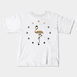 Gold Flamingo Confetti Dots Kids T-Shirt